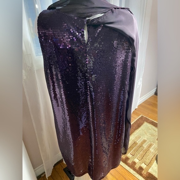 Reitmans Chiffon Poncho Sequins Dress Sz Plus 20 purple - Picture 10 of 13